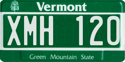 VT license plate XMH120