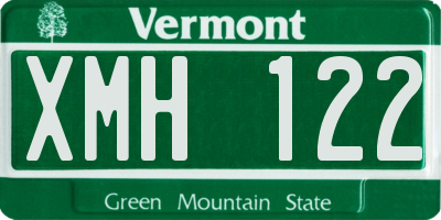 VT license plate XMH122