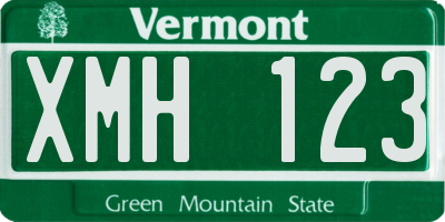 VT license plate XMH123