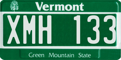 VT license plate XMH133