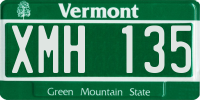 VT license plate XMH135