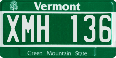 VT license plate XMH136