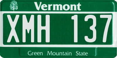 VT license plate XMH137
