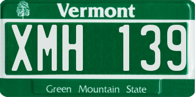 VT license plate XMH139