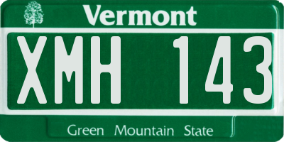 VT license plate XMH143