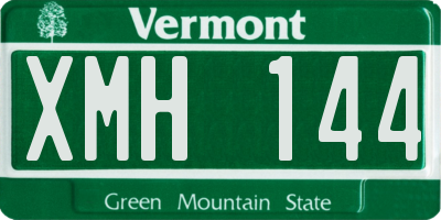 VT license plate XMH144