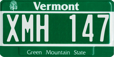 VT license plate XMH147