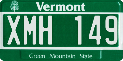 VT license plate XMH149
