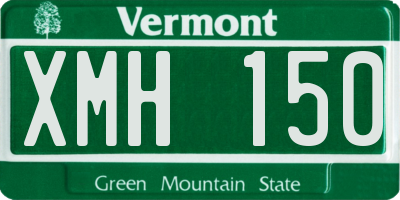 VT license plate XMH150