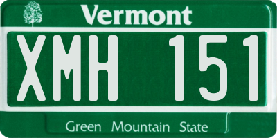 VT license plate XMH151