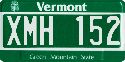 VT license plate XMH152