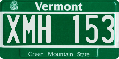VT license plate XMH153