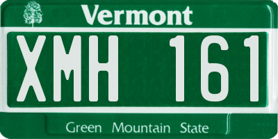 VT license plate XMH161