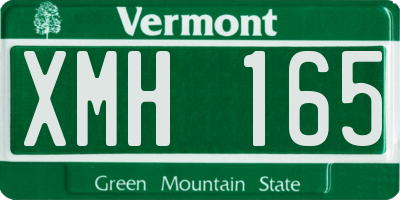 VT license plate XMH165