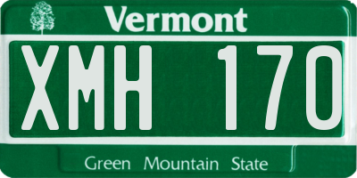 VT license plate XMH170