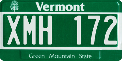 VT license plate XMH172