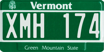 VT license plate XMH174