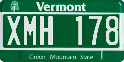 VT license plate XMH178