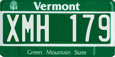 VT license plate XMH179