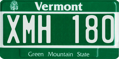 VT license plate XMH180