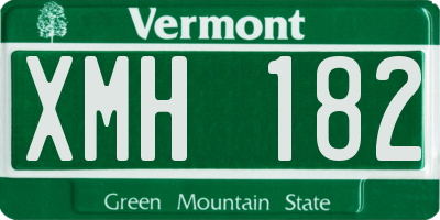VT license plate XMH182