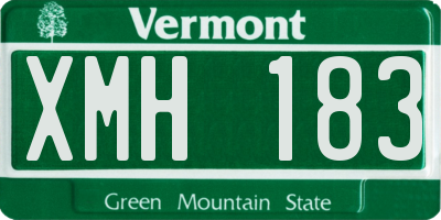 VT license plate XMH183