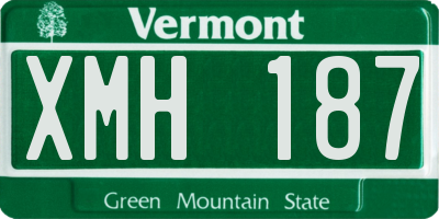 VT license plate XMH187