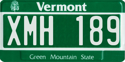 VT license plate XMH189