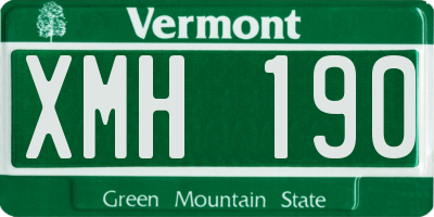VT license plate XMH190