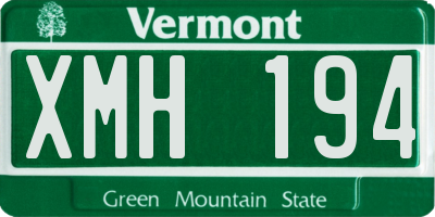 VT license plate XMH194