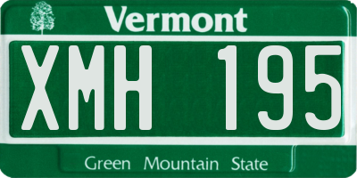 VT license plate XMH195