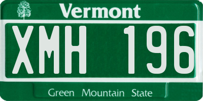 VT license plate XMH196