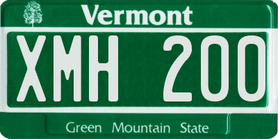 VT license plate XMH200