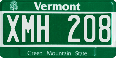 VT license plate XMH208
