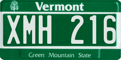 VT license plate XMH216