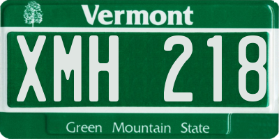 VT license plate XMH218