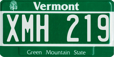 VT license plate XMH219