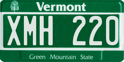 VT license plate XMH220