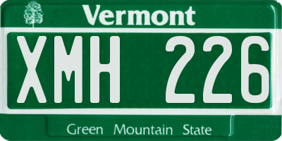 VT license plate XMH226