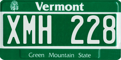 VT license plate XMH228