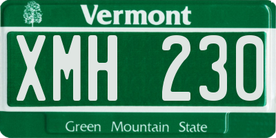 VT license plate XMH230