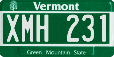 VT license plate XMH231
