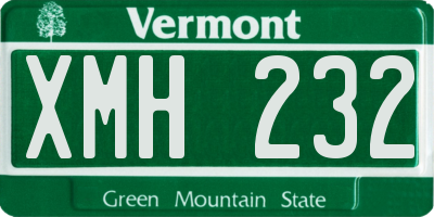 VT license plate XMH232