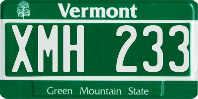VT license plate XMH233
