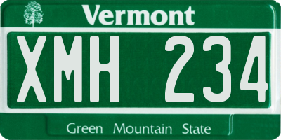 VT license plate XMH234