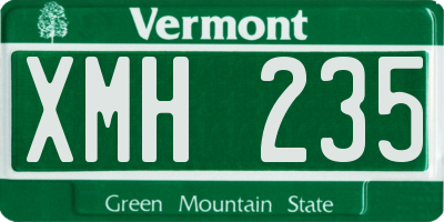 VT license plate XMH235