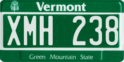 VT license plate XMH238
