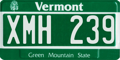 VT license plate XMH239