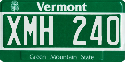 VT license plate XMH240