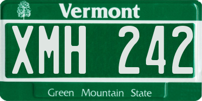 VT license plate XMH242